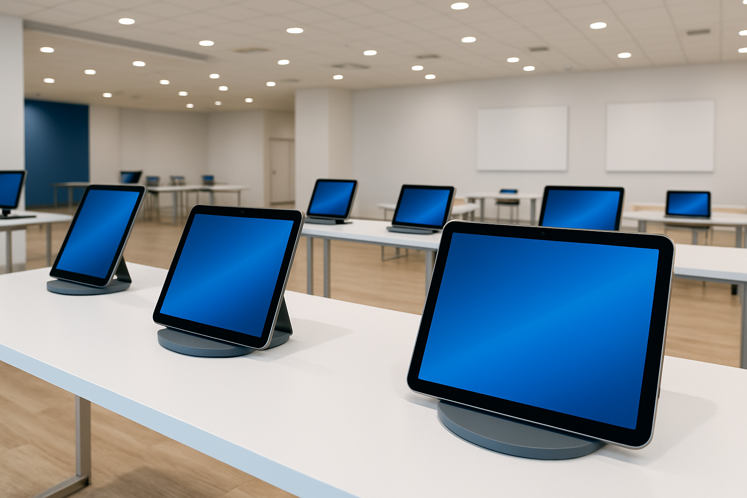 iPadを使用する展示場
