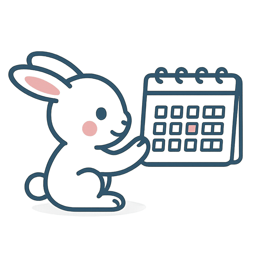 返却日を確認するラビット